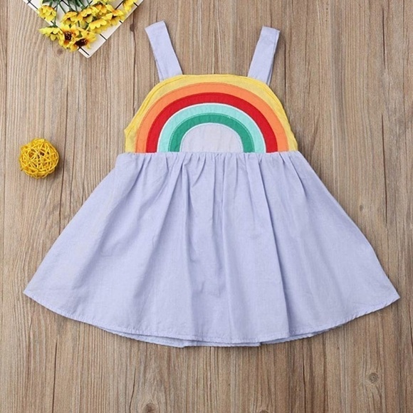 Baby toddler girl rainbow dress - Picture 1 of 8